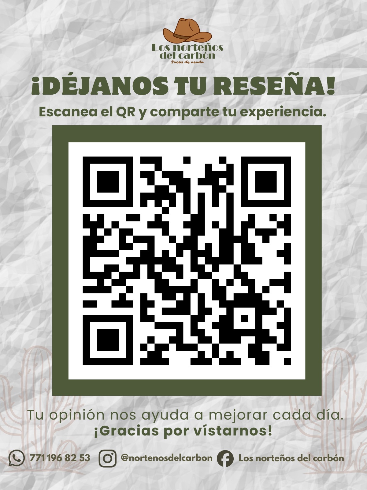 Escanea el QR para dejarnos tu reseña